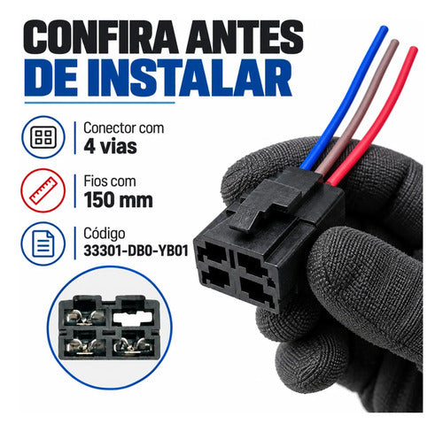 Conector do Relé de Partida Smartfox Yamaha Neo 115 Factor Xtz 125 Lander Fazer 250 4 Pinos