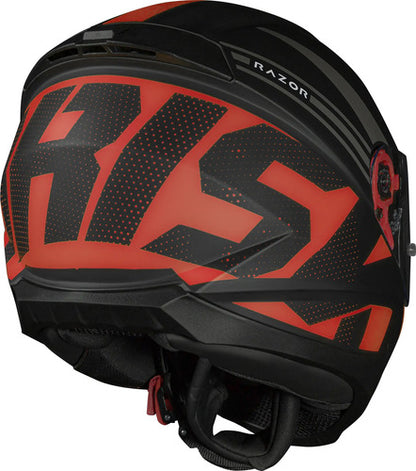 Capacete Norisk Razor Full Preto Vermelho Fosco