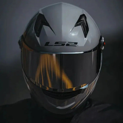 Capacete LS2 FF358 Solid Cinza Brilhante Tamanho 56/S
