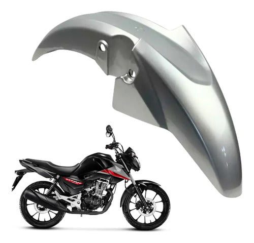 Paralama Dianteiro sem Suporte Paramotos Honda Cg 160 Titan Fan 2022 a 2024 Prata