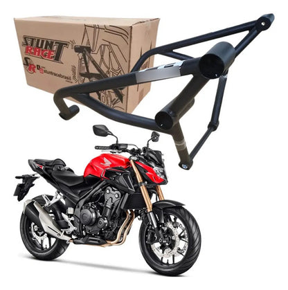 Protetor de Motor Stunt Race Cage Honda Cb 500f Cb 500x 2015 em diante Preto Fosco