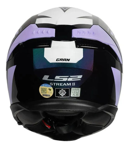 Capacete LS2 FF808 Stream II Gran Camaleão com Óculos Solar Interno Lilás Brilhante Tamanho 58/M
