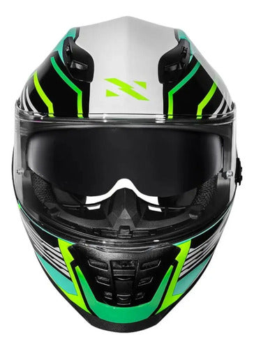 Capacete Norisk FF302 Soul II Factor com Óculos Solar Interno Preto Amarelo Brilhante