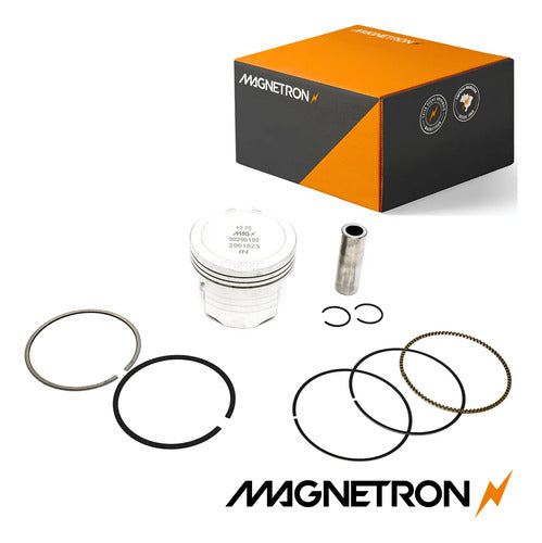 Kit Pistão com Anéis Magnetron Honda Cg 125 Fan 2009 a 2015 0,75 mm