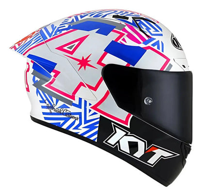Capacete KYT NZ-Race Espargaro 2022 com Spoiler Branco Brilhante