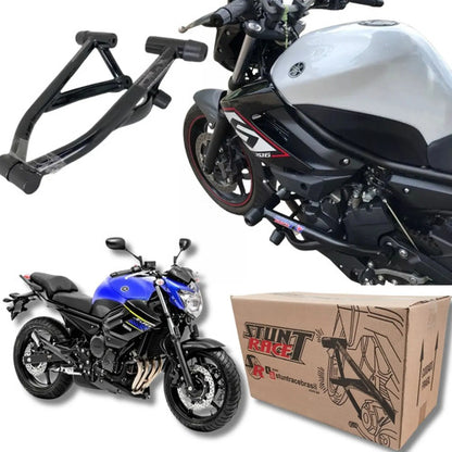 Protetor de Motor Stunt Race Cage Yamaha Xj6 2010 em diante Preto Brilhante