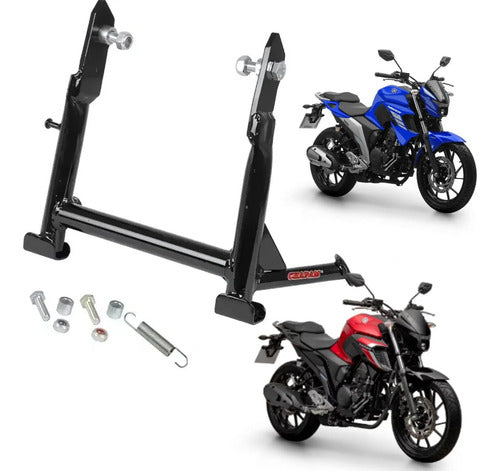 Cavalete Central Chapam Yamaha Fazer Fz15 150 2023 a 2025 Fz25 250 2018 a 2025 Preto Brilhante