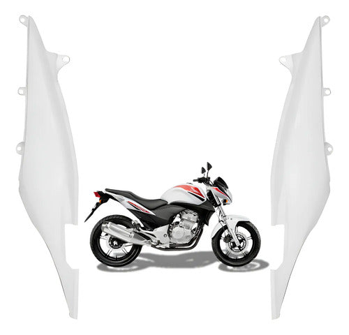 Par de Rabetas Laterais Paramotos Honda Cb 300r 2009 a 2012 Branco
