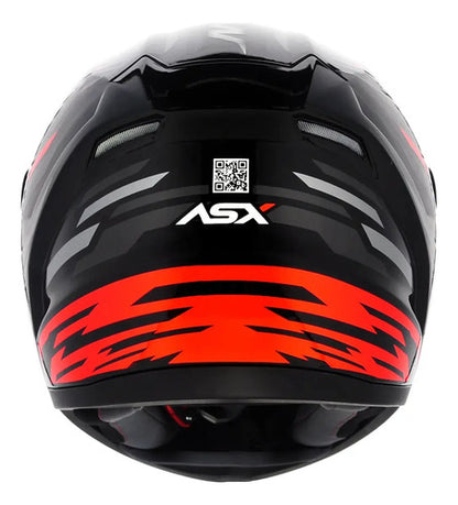 Capacete ASX City Arrow Preto Grafite Vermelho Brilhante