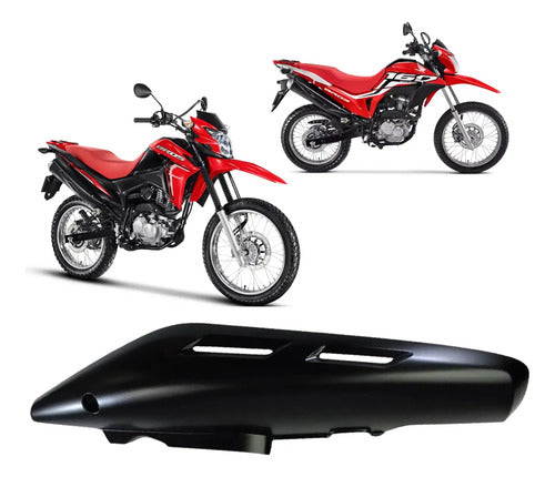 Protetor do Escapamento Paramotos Honda Bros 160 2016 a 2025 Preto Fosco