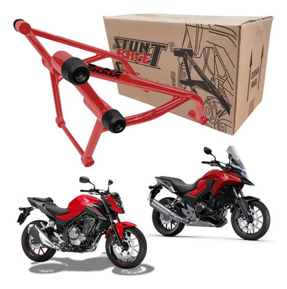 Protetor de Motor Stunt Race Cage Honda Cb 500f Cb 500x 2015 em diante Vermelho Metálico