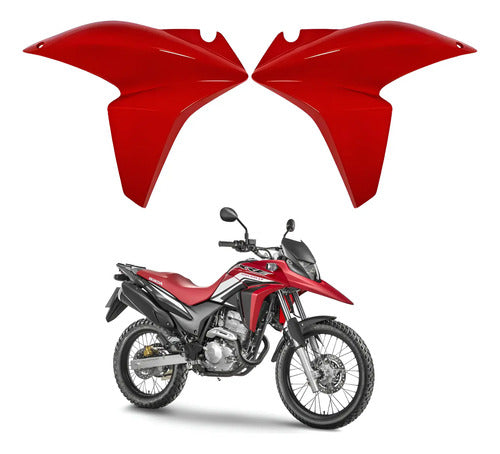 Par de Aletas Abas do Tanque Paramotos Honda Xre 300 2013 a 2015 Vermelho Maceió