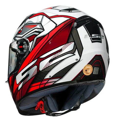 Capacete LS2 FF358 Xdron Preto Vermelho Brilhante