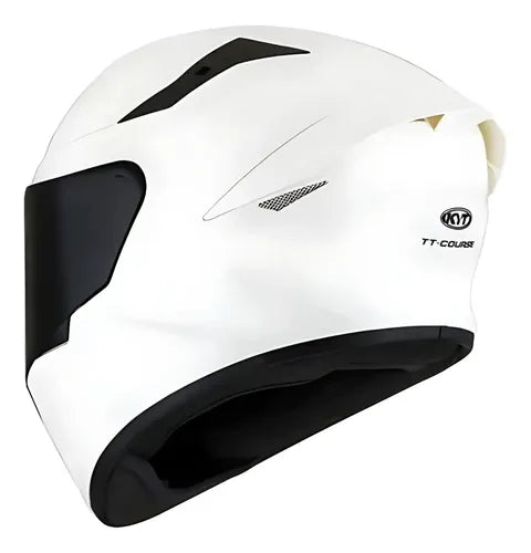 Capacete KYT TT-Course Solid Branco Brilhante