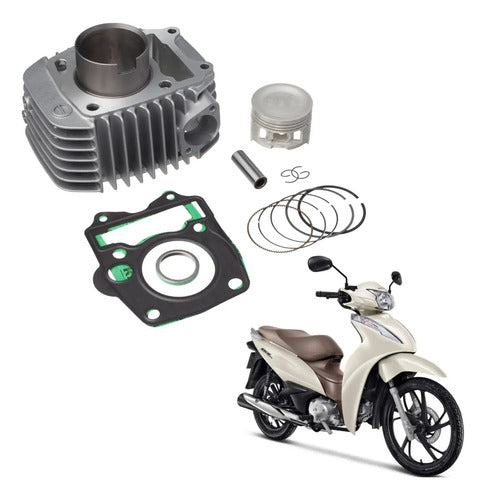 Kit Cilindro Pistão Anéis e Juntas KMP Honda Biz 125 2009 a 2025 STD