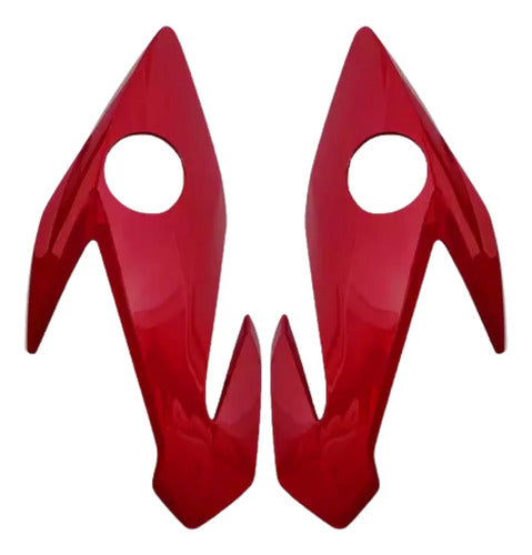 Par de Carenagens Laterais do Farol Paramotos Honda Cg 160 Titan Fan 2016 a 2021 Vermelho Maceió