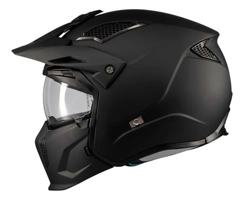 Capacete MT Helmets Streetfighter SV S Pure com Óculos Solar Interno Preto Fosco