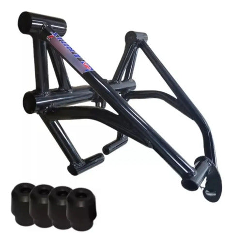 Protetor de Motor Stunt Race Street Cage Honda Cg 125 150 Titan Fan Start Cargo Preto Brilhante