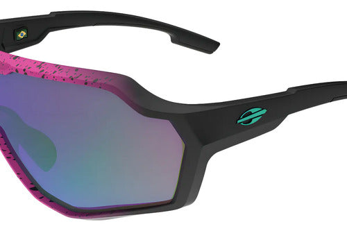 Óculos De Sol Mormaii Bravus Máscara Para Tênis E Praia, Com Lentes Violeta Preto Rosa