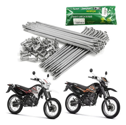Jogo de Raios Traseiro Smartfox Yamaha Xtz 125 2008 em diante 3,5 mm Cromado