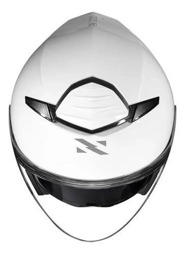 Capacete Aberto Norisk City Solid com Óculos Solar Interno Branco Brilhante