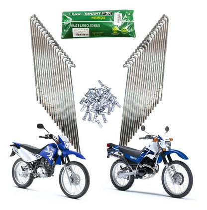 Jogo de Raios Traseiro Smartfox Yamaha Xtz 125 Xt 225 4 mm Cromado