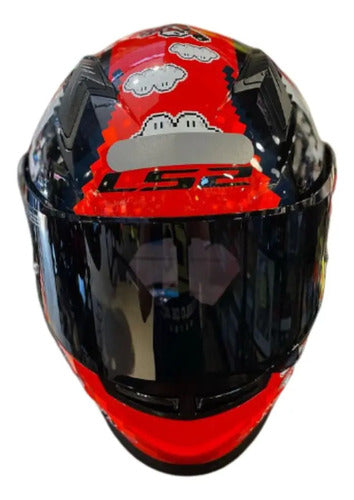 Capacete LS2 FF358 Bullet Preto Vermelho Brilhante