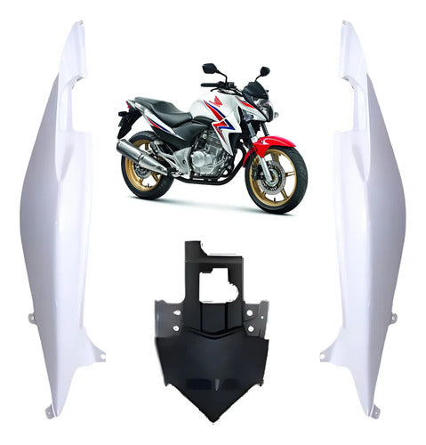 Kit Rabeta Lateral Completa Paramotos Honda Cb 300r 2015 Branco