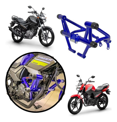 Protetor de Motor Stunt Race Street Cage Yamaha Factor 125 Fazer Factor 150 Azul