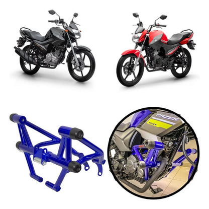 Protetor de Motor Stunt Race Street Cage Yamaha Factor 125 Fazer Factor 150 Azul