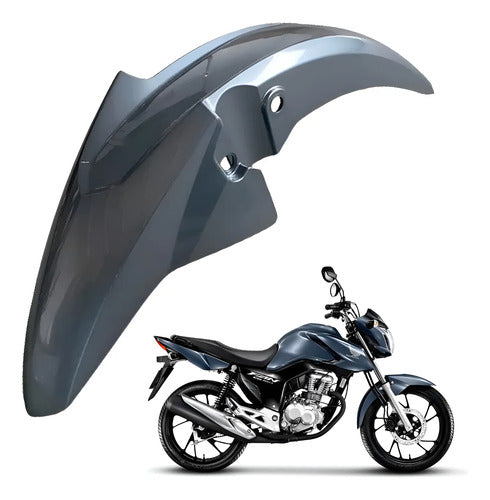 Paralama Dianteiro sem Suporte Paramotos Honda Cg 160 Titan Fan 2016 a 2021 Prata Metálico