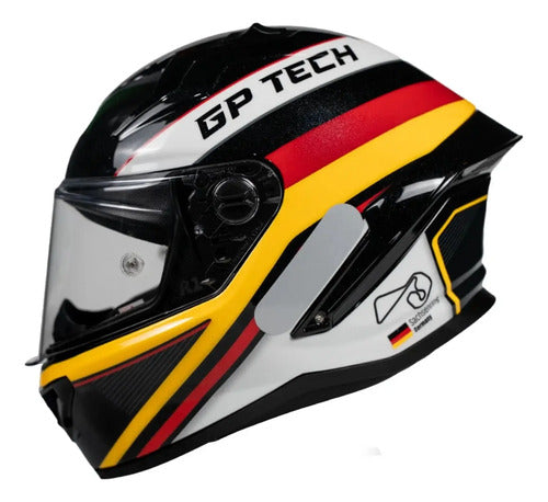 Capacete GP Tech Pilot Grand Prix Alemanha Preto Vermelho Brilhante