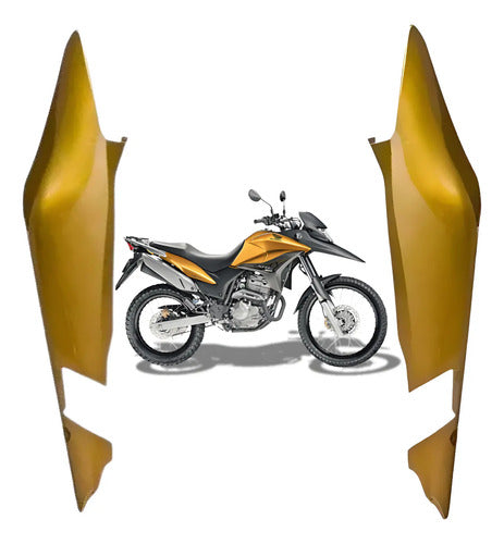 Par de Rabetas Laterais Paramotos Honda Xre 300 2010 a 2012 Amarelo Perolizado