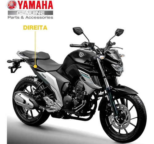 Rabeta Lateral Direita Yamaha Fazer Fz25 250 2018 a 2024 Preto Brilhante