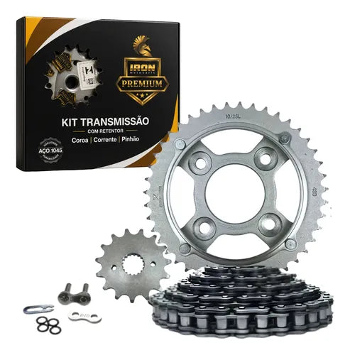Kit Relação Iron Premium com Retentor Honda Cg 125 Titan Fan 2009 a 2013 428 116L 43/14T