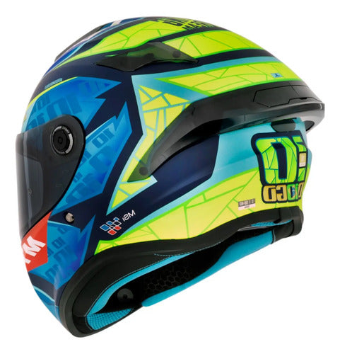 Capacete MT Helmets Targo S Diogo Moreira Azul Fosco