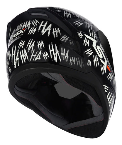 Capacete ASX City Fun Preto Branco Brilhante