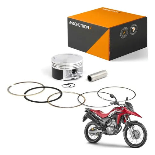 Kit Pistão com Anéis e Pino Magnetron Honda Xre 300 2010 em diante Cb 300r 2009 em diante 0,25 mm