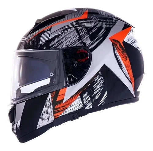Capacete LS2 FF397 Vector Evo Scratch com Óculos Solar Interno Preto Vermelho Tamanho 60/L