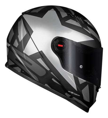 Capacete LS2 FF358 Starwar Preto Prata Fosco