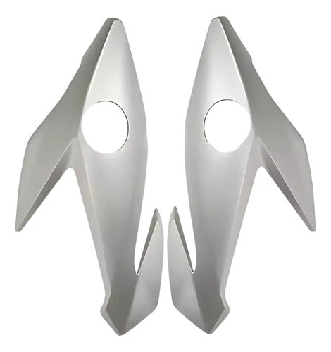 Bananinha Par de Carenagens Laterais do Farol Paramotos Honda Cg 160 Titan Fan 2022 a 2024 Prata