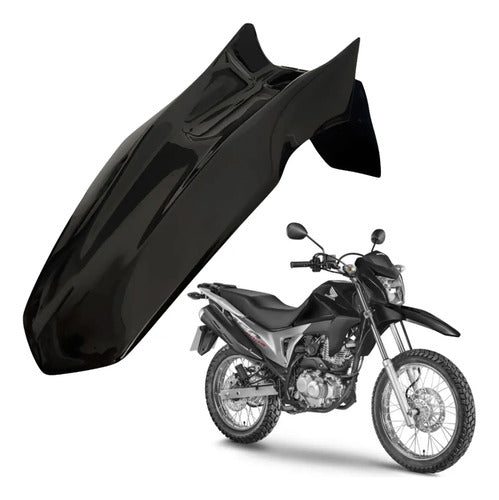 Paralama Dianteiro Paramotos Honda Bros 160 2015 a 2021 Preto Brilhante