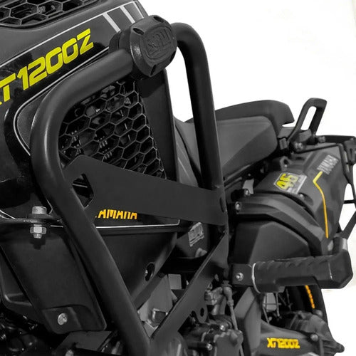 Protetor de Motor com Pedaleira Scam Yamaha Super Ténéré 1200 2011 a 2020 Preto Fosco