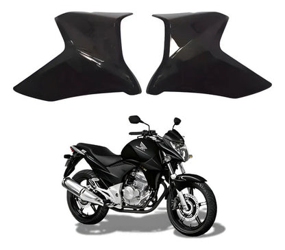 Par de Guias de Ar Abas do Tanque Paramotos Honda Cb 300r 2013 em diante Preto Brilhante