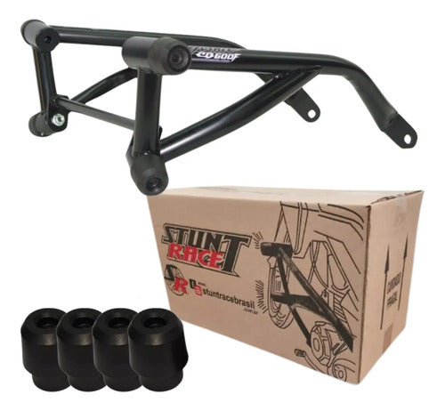 Protetor de Motor Stunt Race Cage Honda Cb 600f Hornet 2008 em diante Preto Fosco