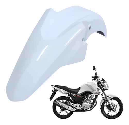 Paralama Dianteiro sem Suporte Paramotos Honda Cg 160 Titan Fan 2016 a 2021 Branco
