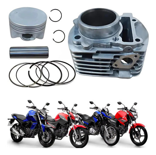 Kit Cilindro Pistão e Anéis Smartfox Yamaha Fazer Factor Crosser 150