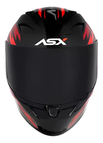 Capacete ASX City Arrow Preto Vermelho Branco Brilhante