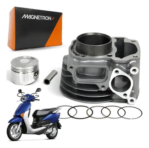 Kit Cilindro Pistão e Anéis Magnetron Honda Lead 110 2010 a 2015
