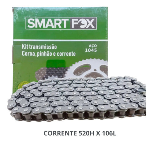 Kit Relação Smartfox sem Retentor Honda Nx 400 Falcon 1999 a 2008 520H 106L 40/15T